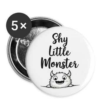 Shy Little Monster Süßes Monster - Buttons large 2.2''/56 mm (5-pack) - white - Front