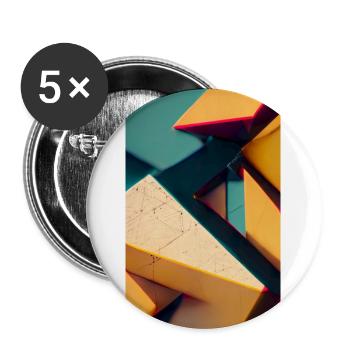 Impossible geometry - Buttons large 2.2''/56 mm (5-pack) - white - Front