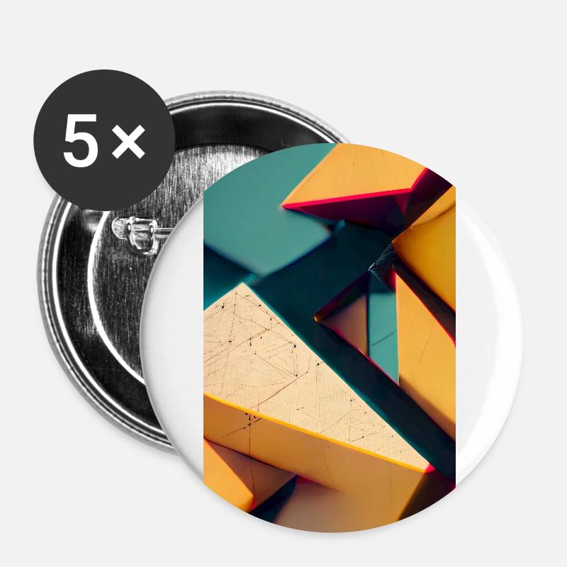 Géométrie impossible - Lot de 5 grands badges (56 mm) - blanc