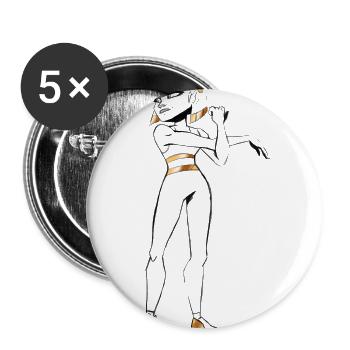 Kamila Skizze Zwei - Buttons groß 56 mm (5er Pack) - Weiß - Vorne