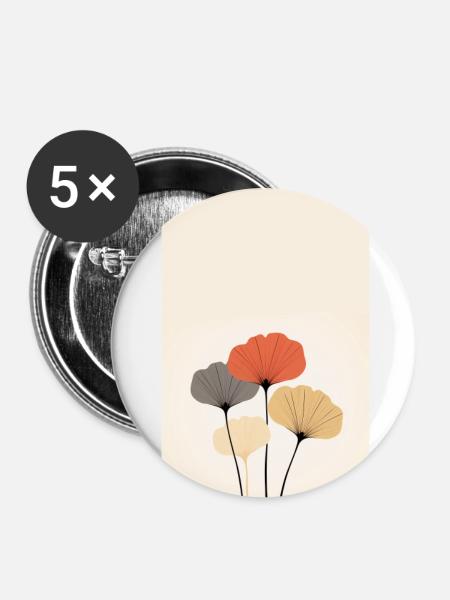 Ginkgo - Buttons large 2.2''/56 mm (5-pack) - white