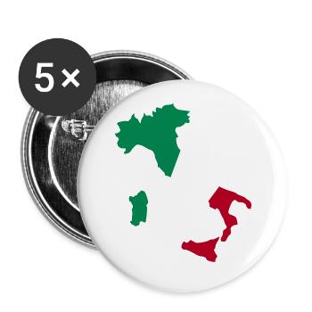 Italien - Buttons groß 56 mm (5er Pack) - Weiß - Vorne