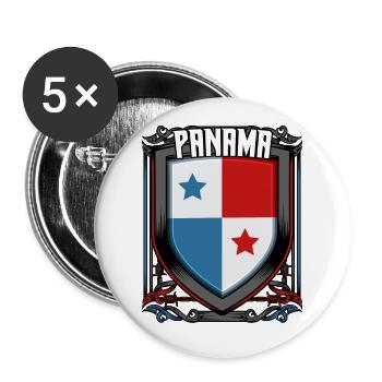 Panamanian Coat of Arms Republic of Panama Gift Idea - Buttons large 2.2''/56 mm (5-pack) - white - Front