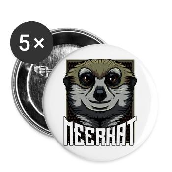 Meerkat Face Animal Lover Animal Love Gift - Buttons large 2.2''/56 mm (5-pack) - white - Front