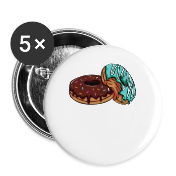 Donuts - Buttons groß 56 mm (5er Pack) - Weiß - Vorne
