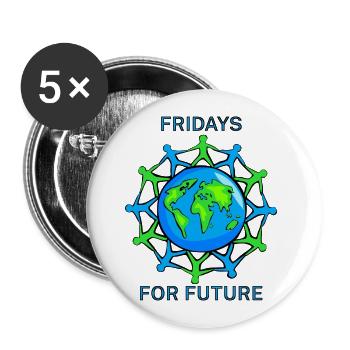 Fridays for future - Buttons large 2.2''/56 mm (5-pack) - white - Front