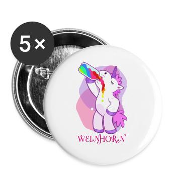 Weinhorn - Buttons groß 56 mm (5er Pack) - Weiß - Vorne