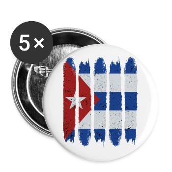 Cool Cuba National Flag Modern Havana Gift - Buttons large 2.2''/56 mm (5-pack) - white - Front