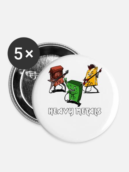 Chemie Schwermetalle Wissenschaft - Buttons groß 56 mm (5er Pack) - Weiß