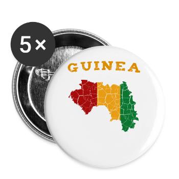 Guinée - Lot de 5 grands badges (56 mm) - blanc - Devant