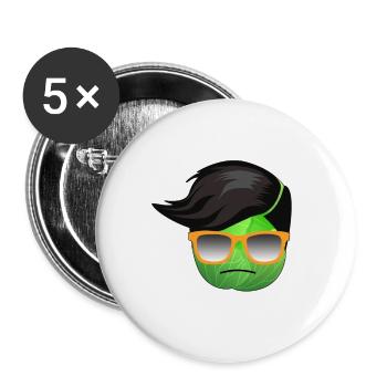 KOHLKOPF - Lot de 5 grands badges (56 mm) - blanc - Devant