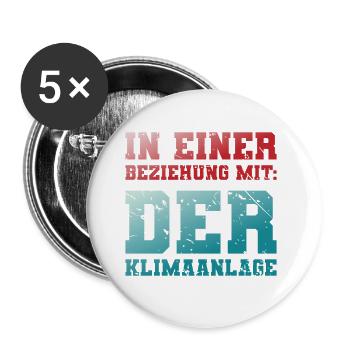 IN EINER BEZIEHUNG MIT: DER KLIMAANLAGE - Buttons groß 56 mm (5er Pack) - Weiß - Vorne