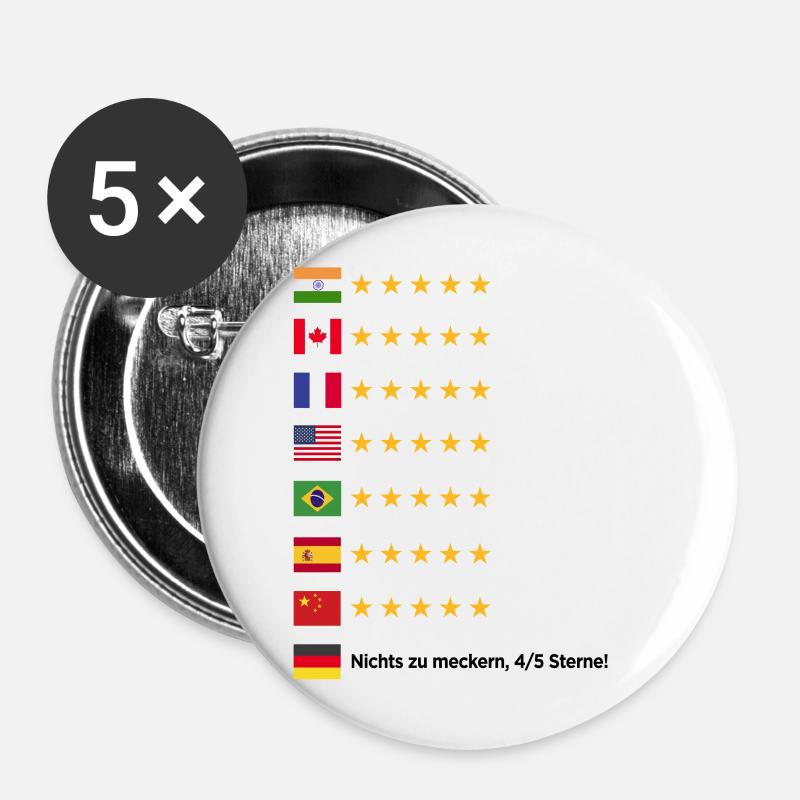 Typical German Alman Germany Rating Saying - Buttons large 2.2''/56 mm (5-pack) - white