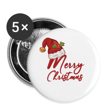 Merry Christmas Christmas greetings Christmas market - Buttons large 2.2''/56 mm (5-pack) - white - Front