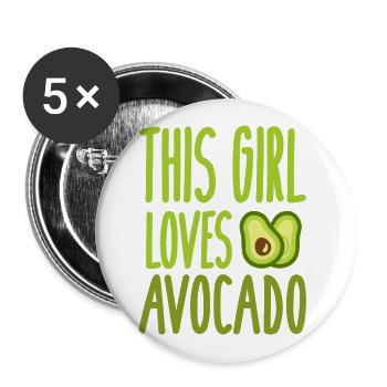 Avocado - Buttons groß 56 mm (5er Pack) - Weiß - Vorne