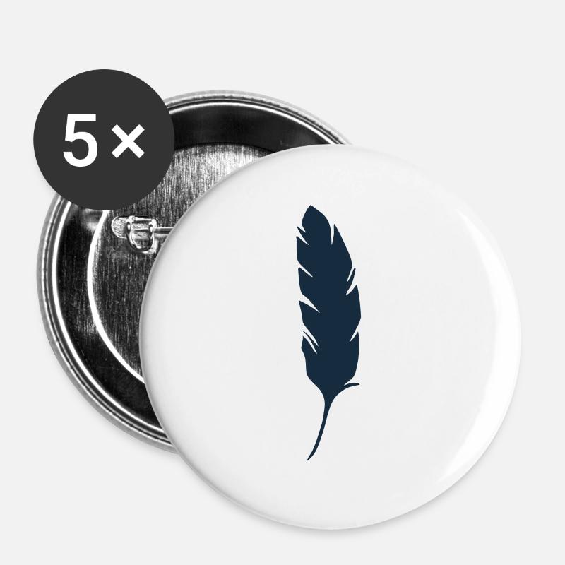 feather - Buttons large 2.2''/56 mm (5-pack) - white