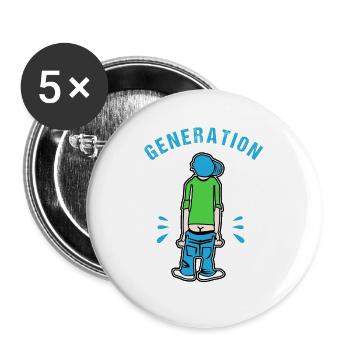 Generation Baggy Pants Deep Pants 80s 90s Retro - Buttons large 2.2''/56 mm (5-pack) - white - Front
