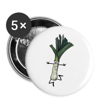 Poireaux - Lot de 5 grands badges (56 mm) - blanc - Devant