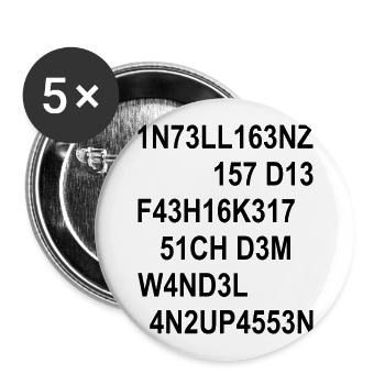 Intelligenz Ist Die Fähigkeit Sich Anzupassen - Buttons groß 56 mm (5er Pack) - Weiß - Vorne