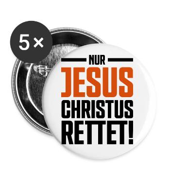 Jésus sauve - Lot de 5 grands badges (56 mm) - blanc - Devant