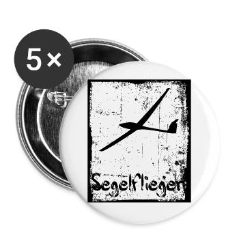 Glider Gliding Pilot - Buttons large 2.2''/56 mm (5-pack) - white - Front