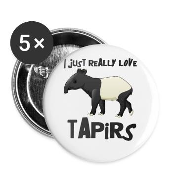 Tapir - Buttons groß 56 mm (5er Pack) - Weiß - Vorne