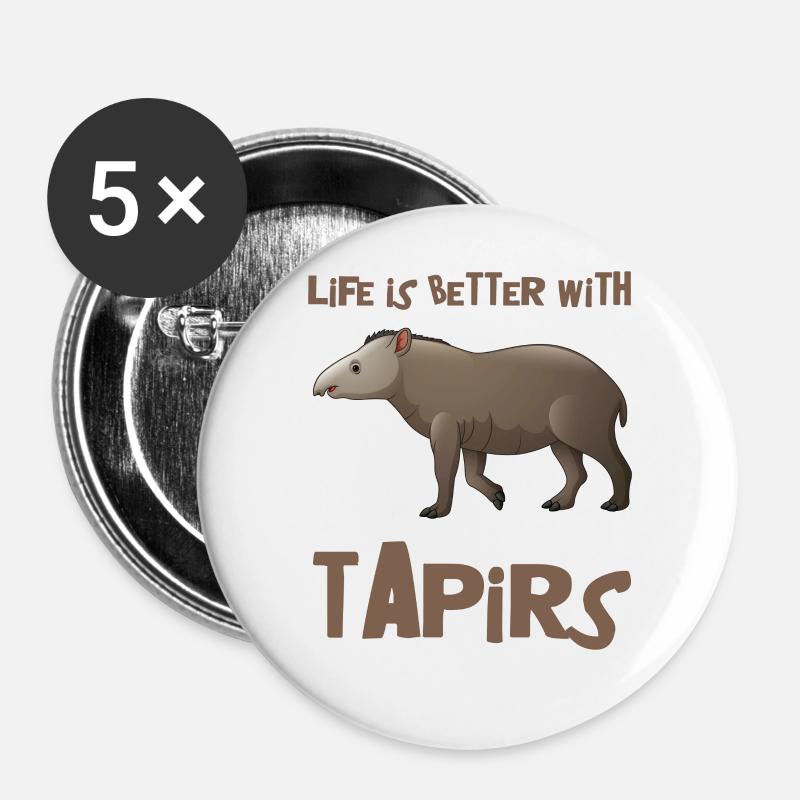 Tapir - Buttons groß 56 mm (5er Pack) - Weiß