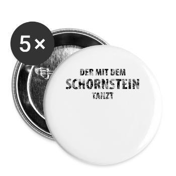 Schornsteinfeger Schlotfeger - Buttons groß 56 mm (5er Pack) - Weiß - Vorne