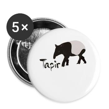 Tapir - Buttons groß 56 mm (5er Pack) - Weiß - Vorne