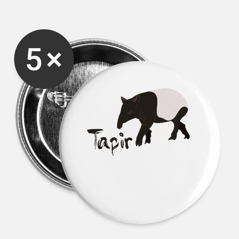 Tapir - Buttons groß 56 mm (5er Pack) - Weiß