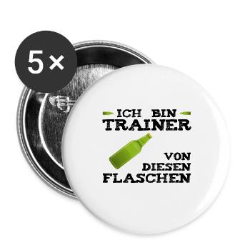 Trainer Von Diesen Flaschen - Buttons groß 56 mm (5er Pack) - Weiß - Vorne