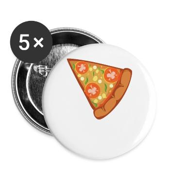Pizza - favorite food - Buttons large 2.2''/56 mm (5-pack) - white - Front