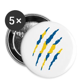 Sweden flag Sweden - I love you shirt - Buttons large 2.2''/56 mm (5-pack) - white - Front