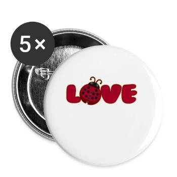 LADYBUG LOVE - Lot de 5 grands badges (56 mm) - blanc - Devant