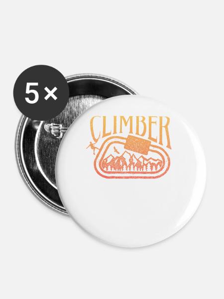 Kletterer - Buttons groß 56 mm (5er Pack) - Weiß