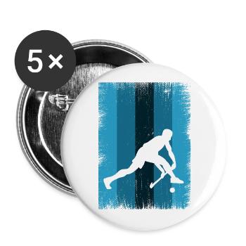 Floorball - Buttons groß 56 mm (5er Pack) - Weiß - Vorne