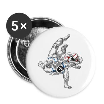 Jiu Jitsu Astronaut - Buttons groß 56 mm (5er Pack) - Weiß - Vorne