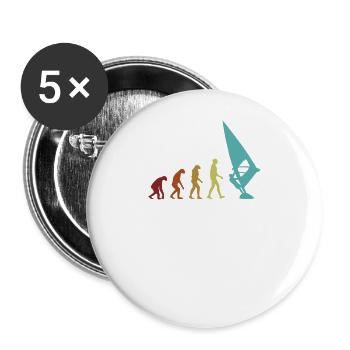 Windsurfen Evolution Surfer Wassersport Windsurfen - Buttons groß 56 mm (5er Pack) - Weiß - Vorne