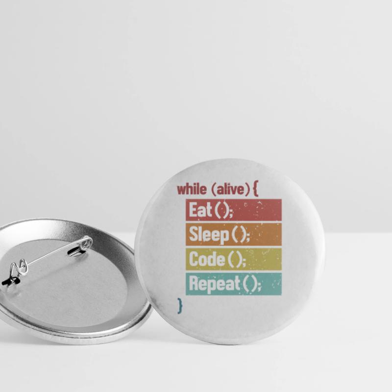 Eat Sleep Code Repeat Software Engineer Coder Lot de 5 grands badges (56 mm)