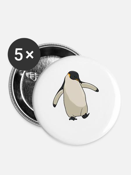 Pinguin, Pinguine, Antarktis, Naturschutz - Buttons groß 56 mm (5er Pack) - Weiß