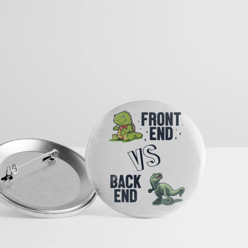 Frontend vs. Backend Developer Developer Coder Buttons groß 56 mm (5er Pack)