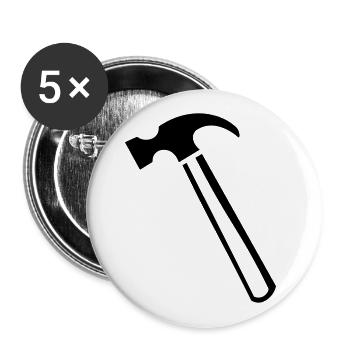 Hammer tool gift idea - Buttons large 2.2''/56 mm (5-pack) - white - Front