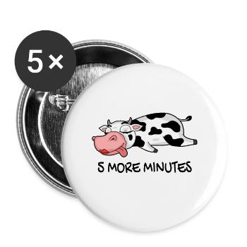 Another 5 minutes sleep sleep cow farm - Buttons large 2.2''/56 mm (5-pack) - white - Front