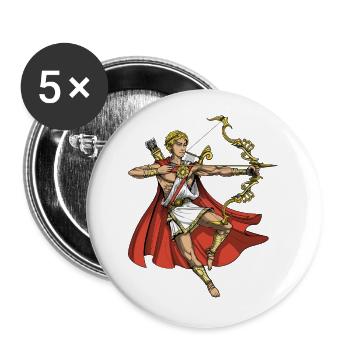 Altgriechischer Gott Apollo - Buttons groß 56 mm (5er Pack) - Weiß - Vorne
