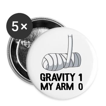 Gebrochener Arm Gute Besserung Geschenk Genesung - Buttons groß 56 mm (5er Pack) - Weiß - Vorne