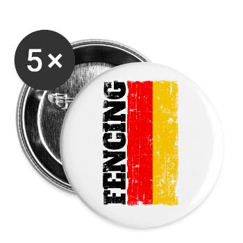 Fencing Fechten Fechter Flagge Fahne Deutschland - Buttons groß 56 mm (5er Pack) - Weiß - Vorne