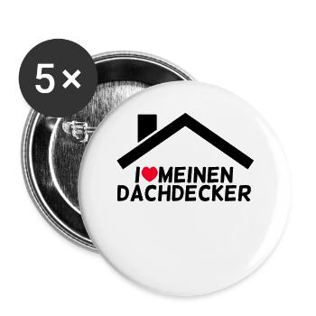 Dachdecker - Buttons groß 56 mm (5er Pack) - Weiß - Vorne