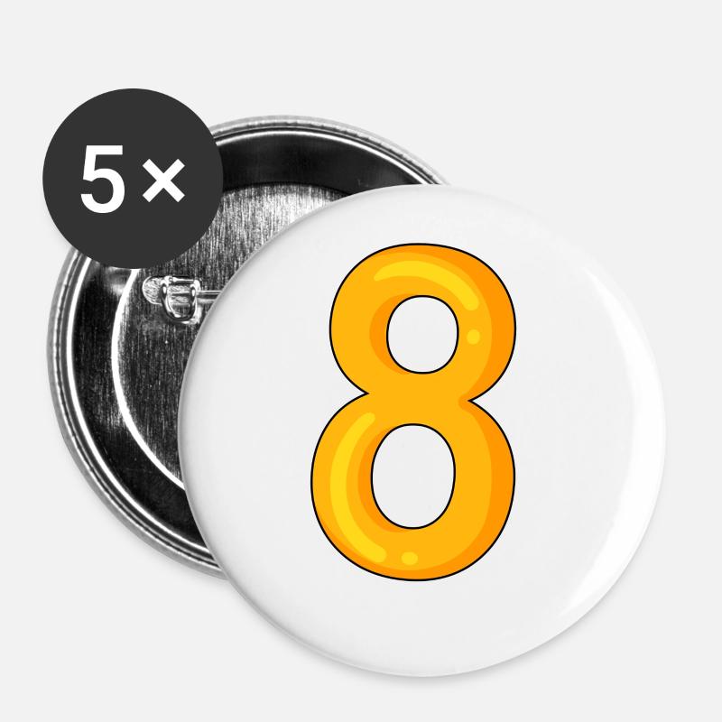 Number 8 - Number 8 - Buttons large 2.2''/56 mm (5-pack) - white