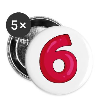 6 - Buttons groß 56 mm (5er Pack) - Weiß - Vorne