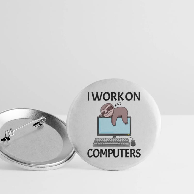 Computer Nerd Programmierer Herren Geschenk Buttons groß 56 mm (5er Pack)